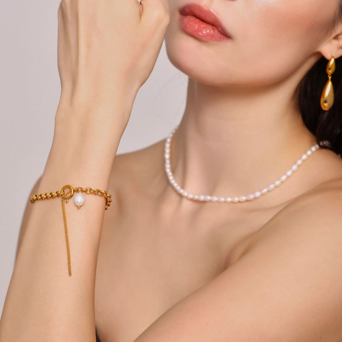 Baroque Freshwater Pearl Stainless Steel Bracelet