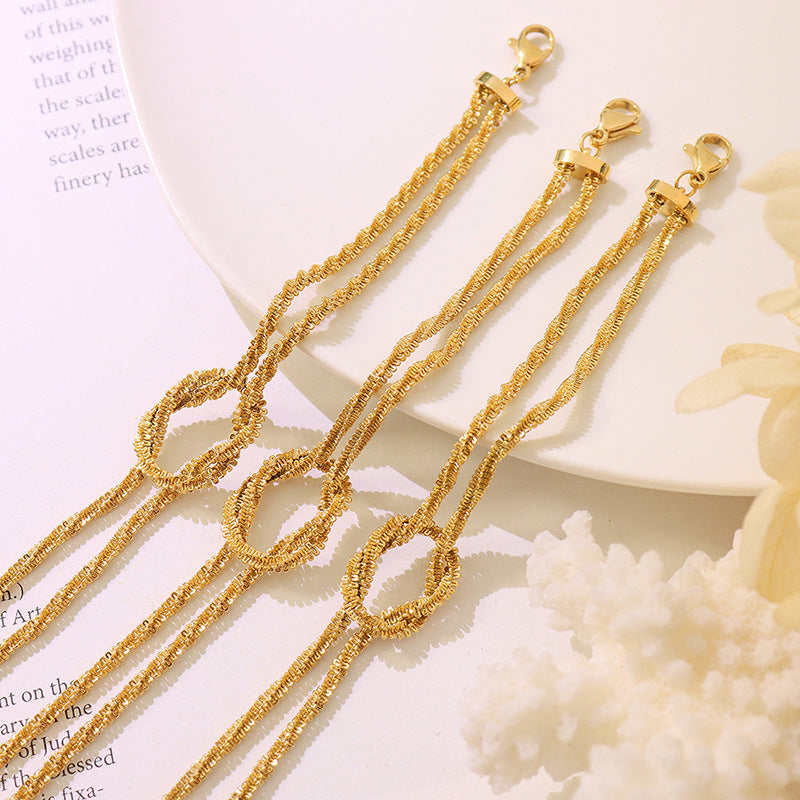 Stainless Steel Geometric Knotted Bracelet