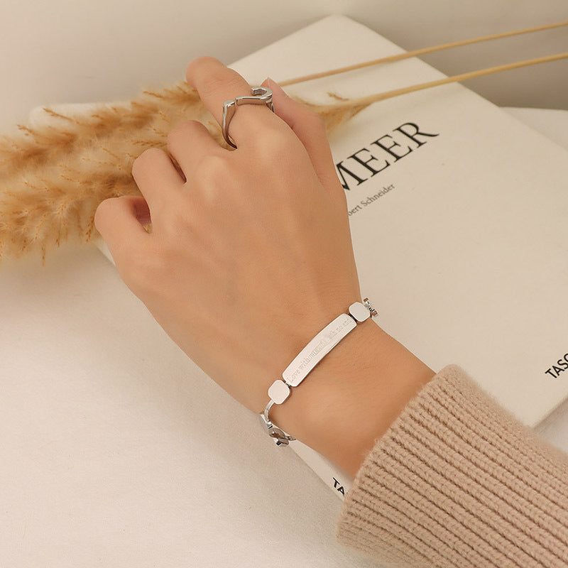 Stainless Steel English Lettering Bracelet