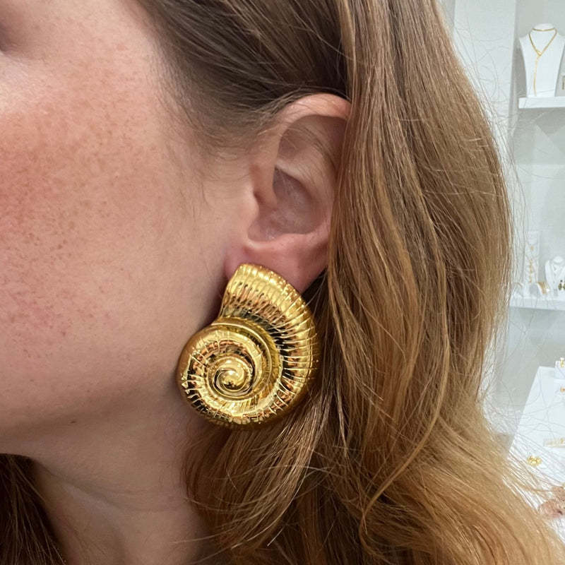 Stainless Steel Beach Style Conch Ocean Earrings