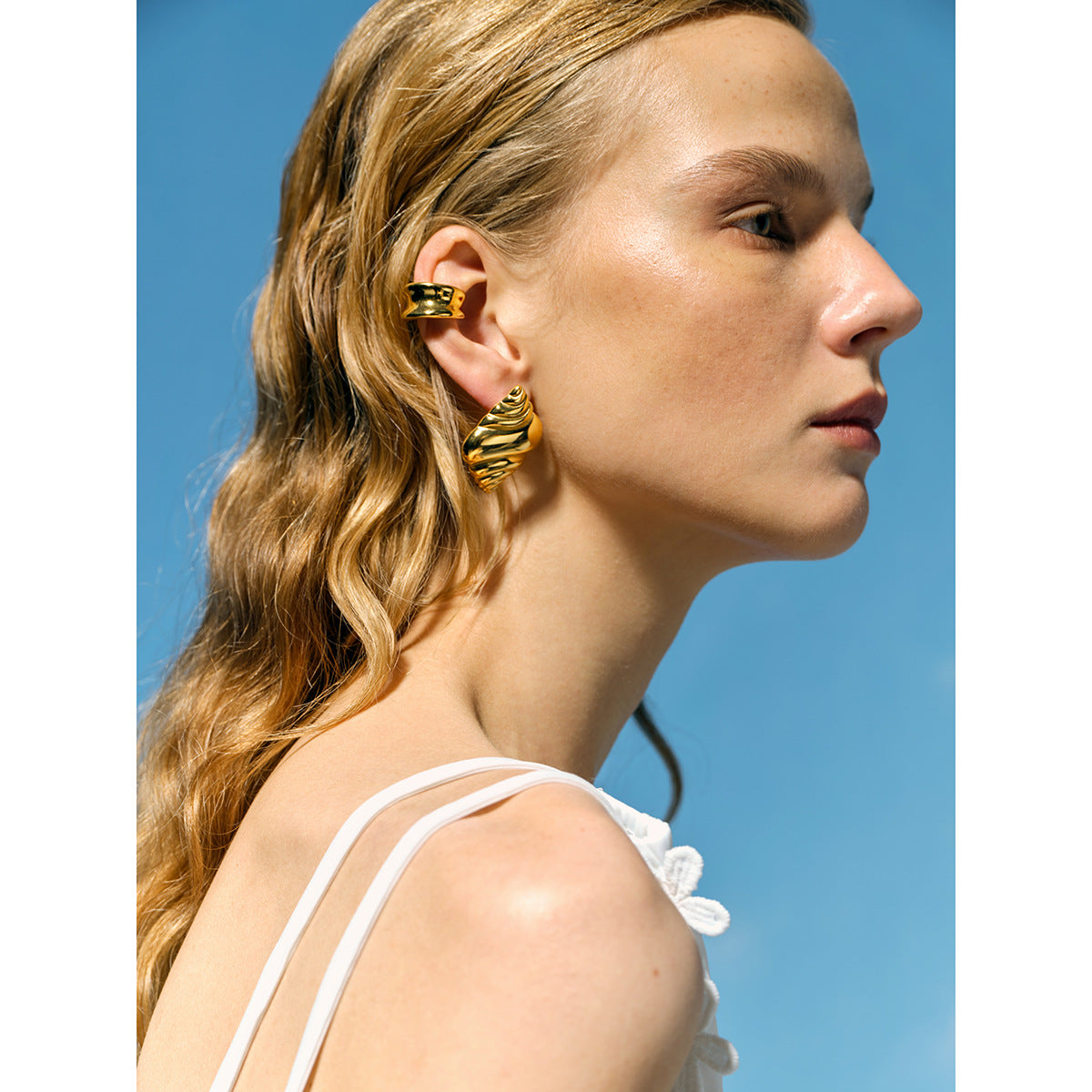 Stainless Steel Beach Style Conch Ocean Earrings