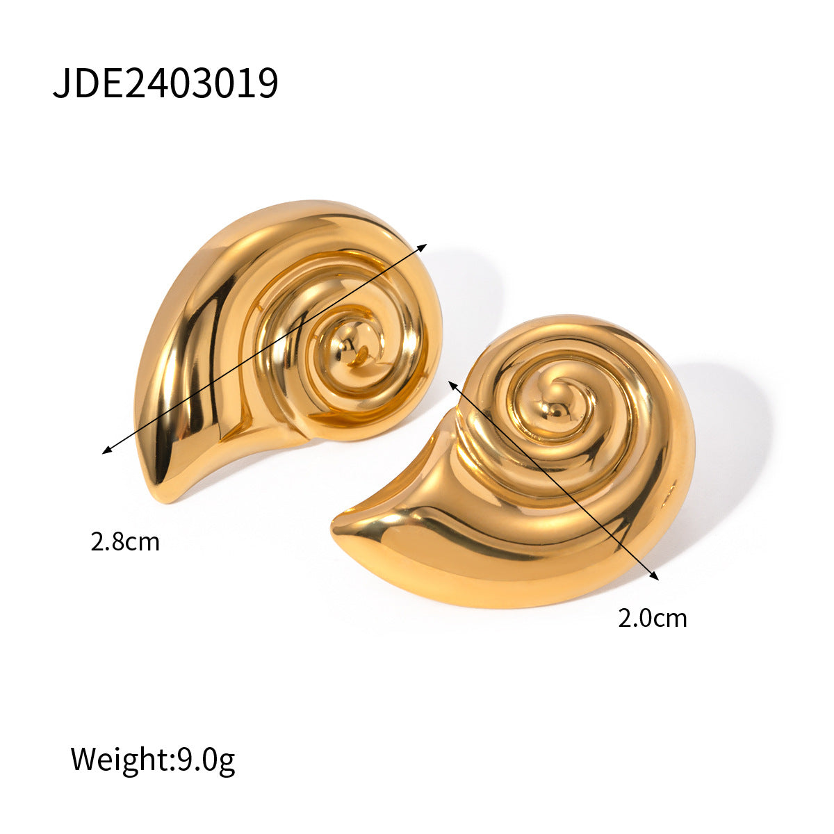 Stainless Steel Beach Style Conch Ocean Earrings