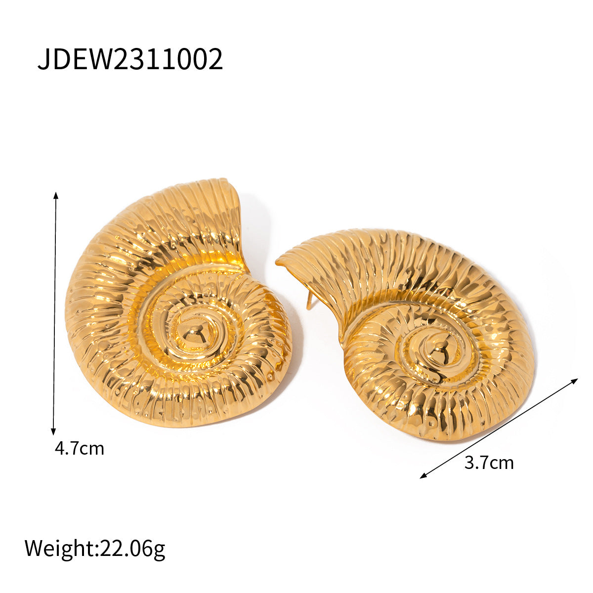 Stainless Steel Beach Style Conch Ocean Earrings