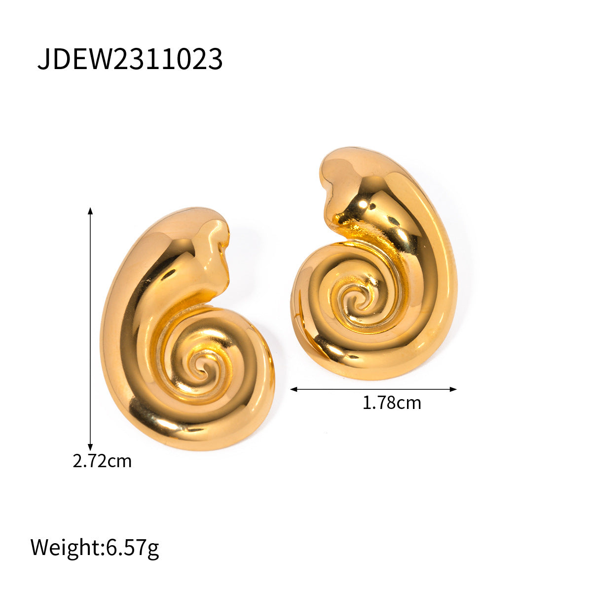 Stainless Steel Beach Style Conch Ocean Earrings