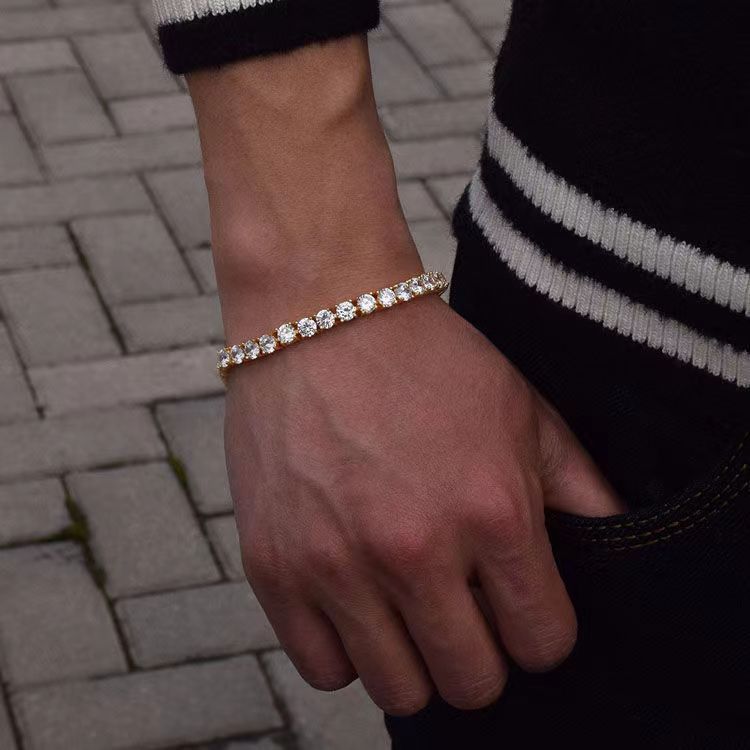 Stainless Steel Inlaid Cubic Zirconia Tennis Bracelet