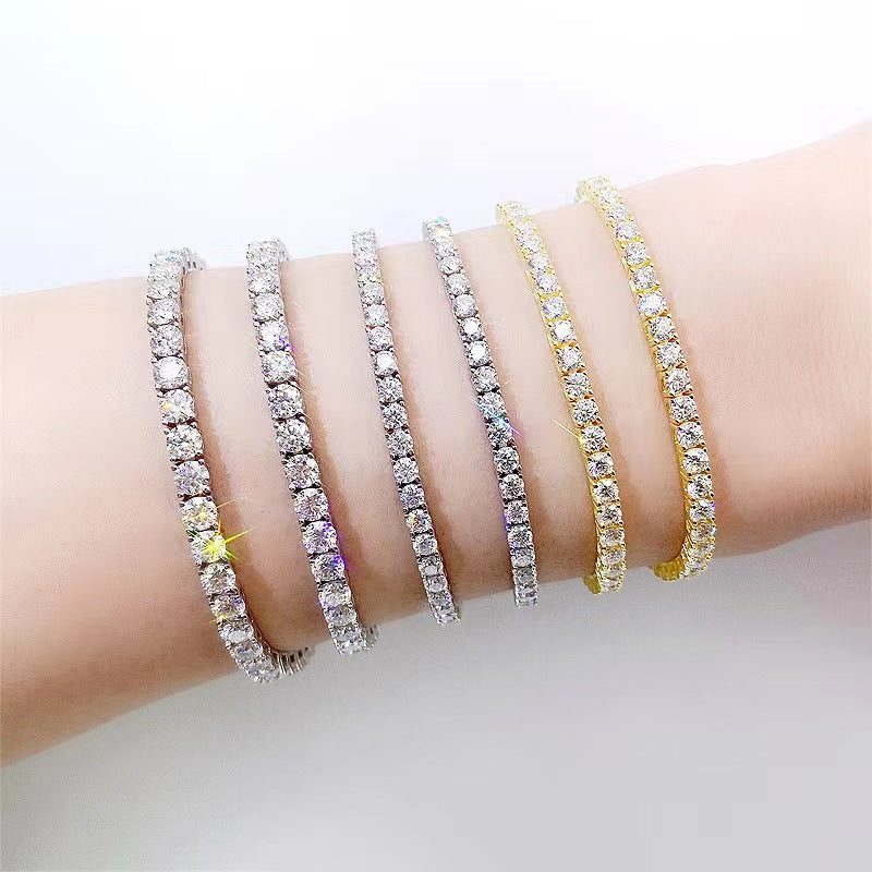 Stainless Steel Inlaid Cubic Zirconia Tennis Bracelet