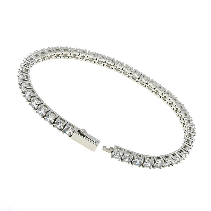 Stainless Steel Inlaid Cubic Zirconia Tennis Bracelet