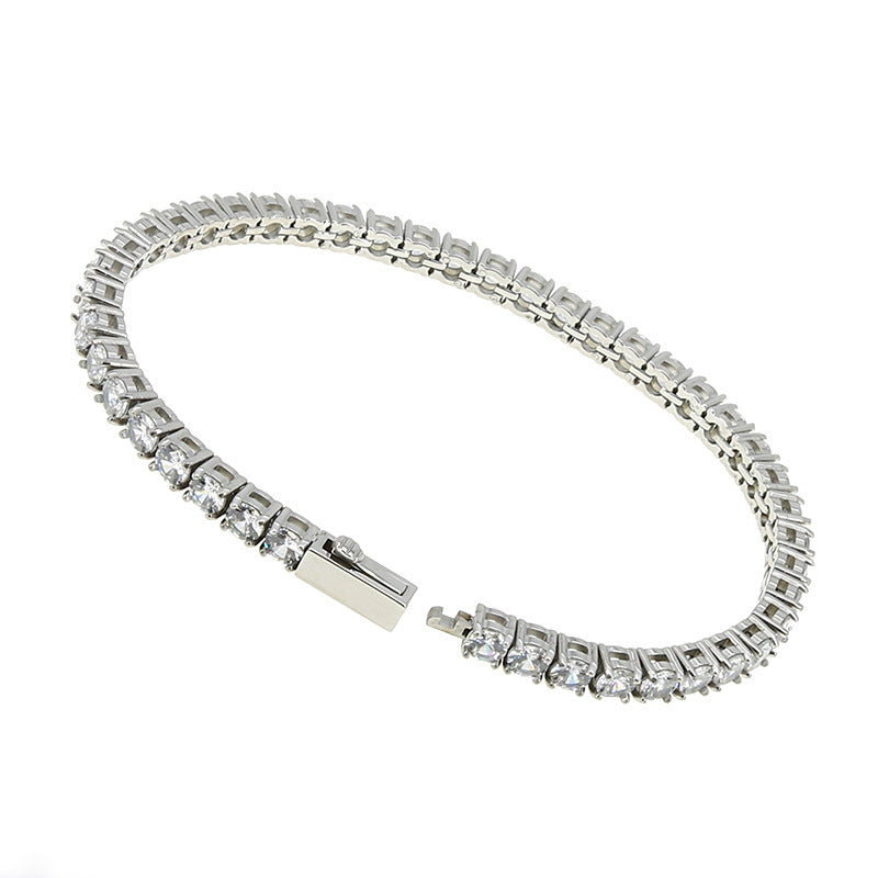 Stainless Steel Inlaid Cubic Zirconia Tennis Bracelet