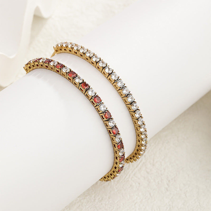 18K Gold PVD Adjustable Round CZ Tennis Bracelet