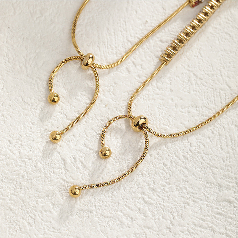 18K Gold PVD Adjustable Round CZ Tennis Bracelet