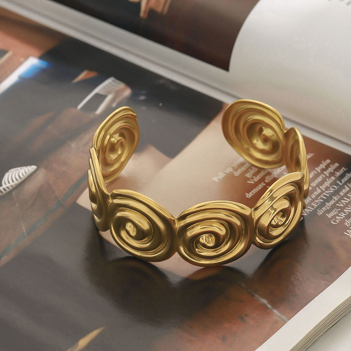 Stainless Steel Conch Spliced Cuff Bracelet
