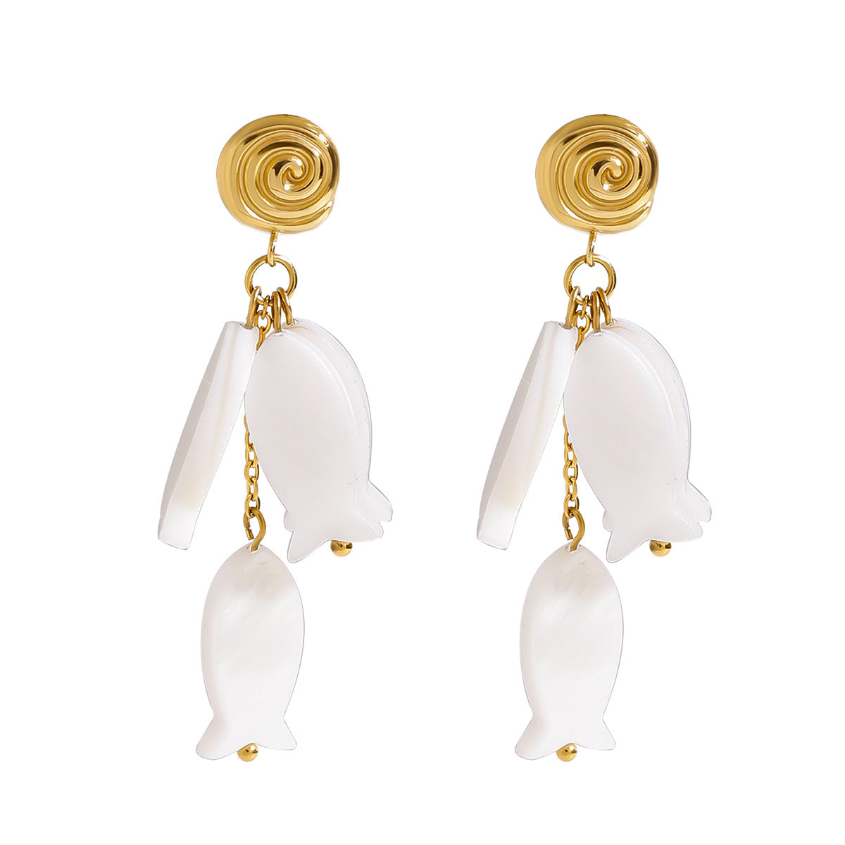 Stainless Steel Vacation Style Shell Earrings