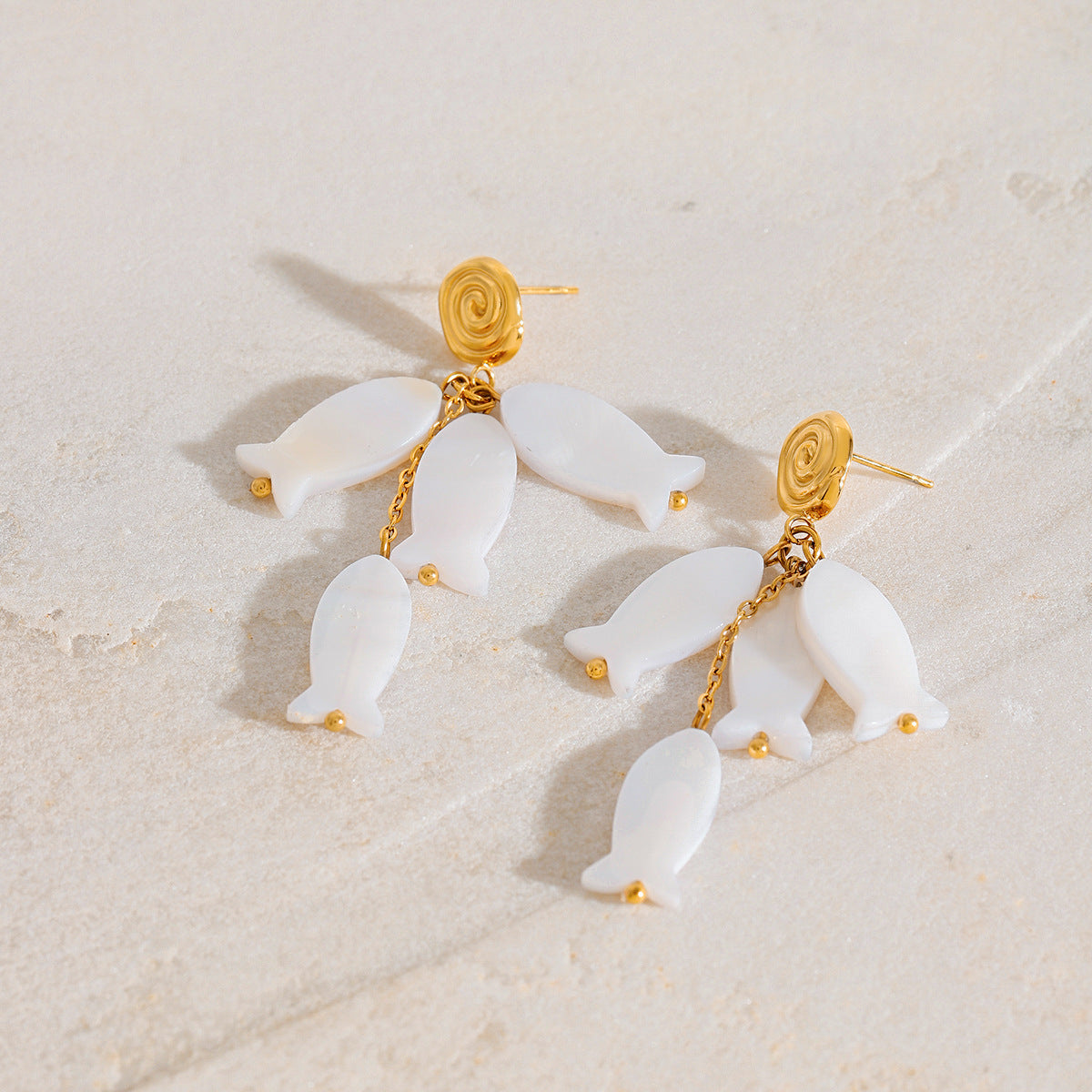 Stainless Steel Vacation Style Shell Earrings