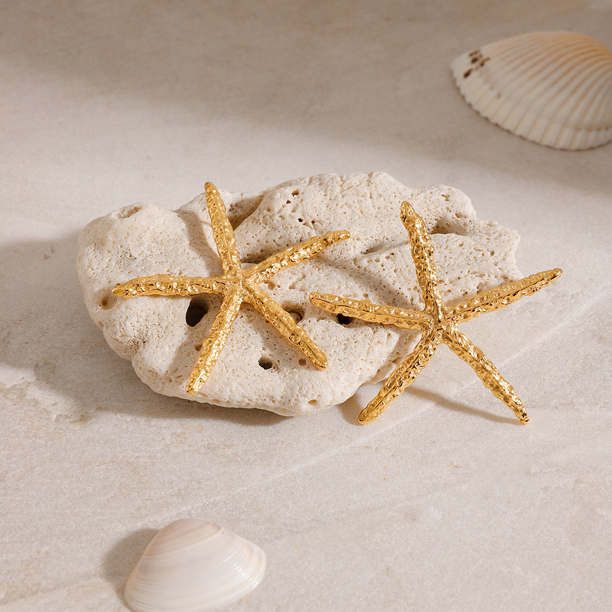 Stainless Steel 18K Gold PVD Starfish Earrings
