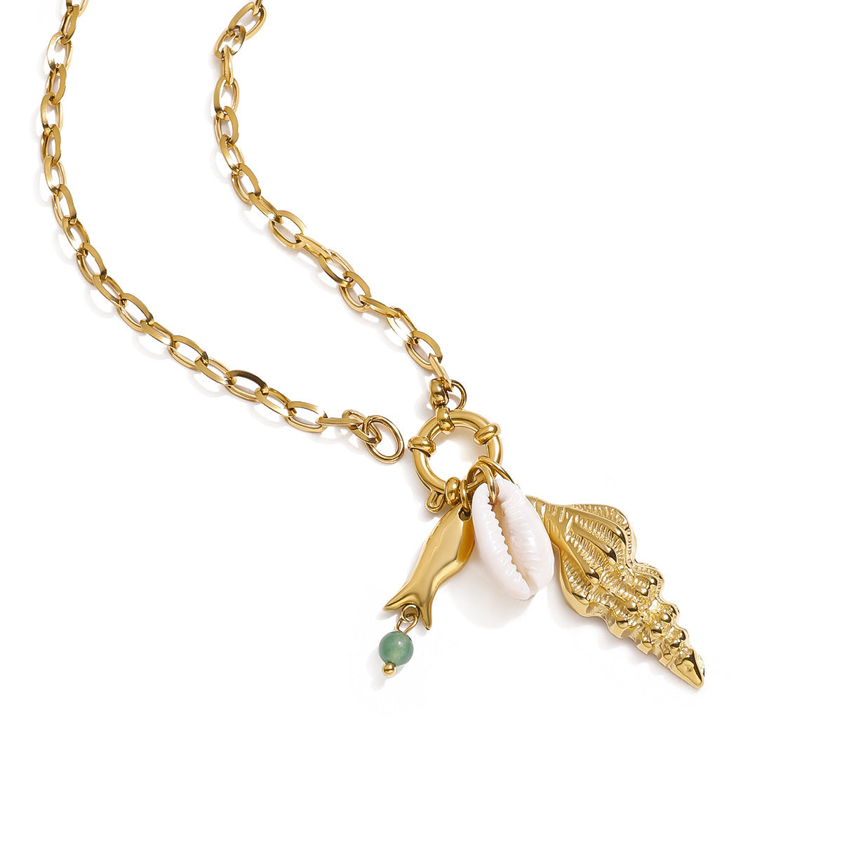 Stainless Steel Beach Ocean Style Cable Chain Necklace