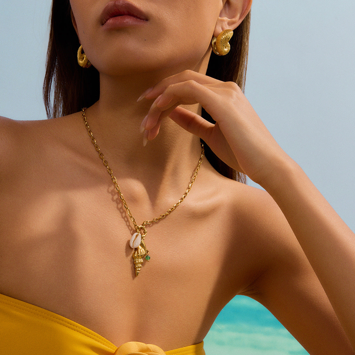 Stainless Steel Beach Ocean Style Cable Chain Necklace
