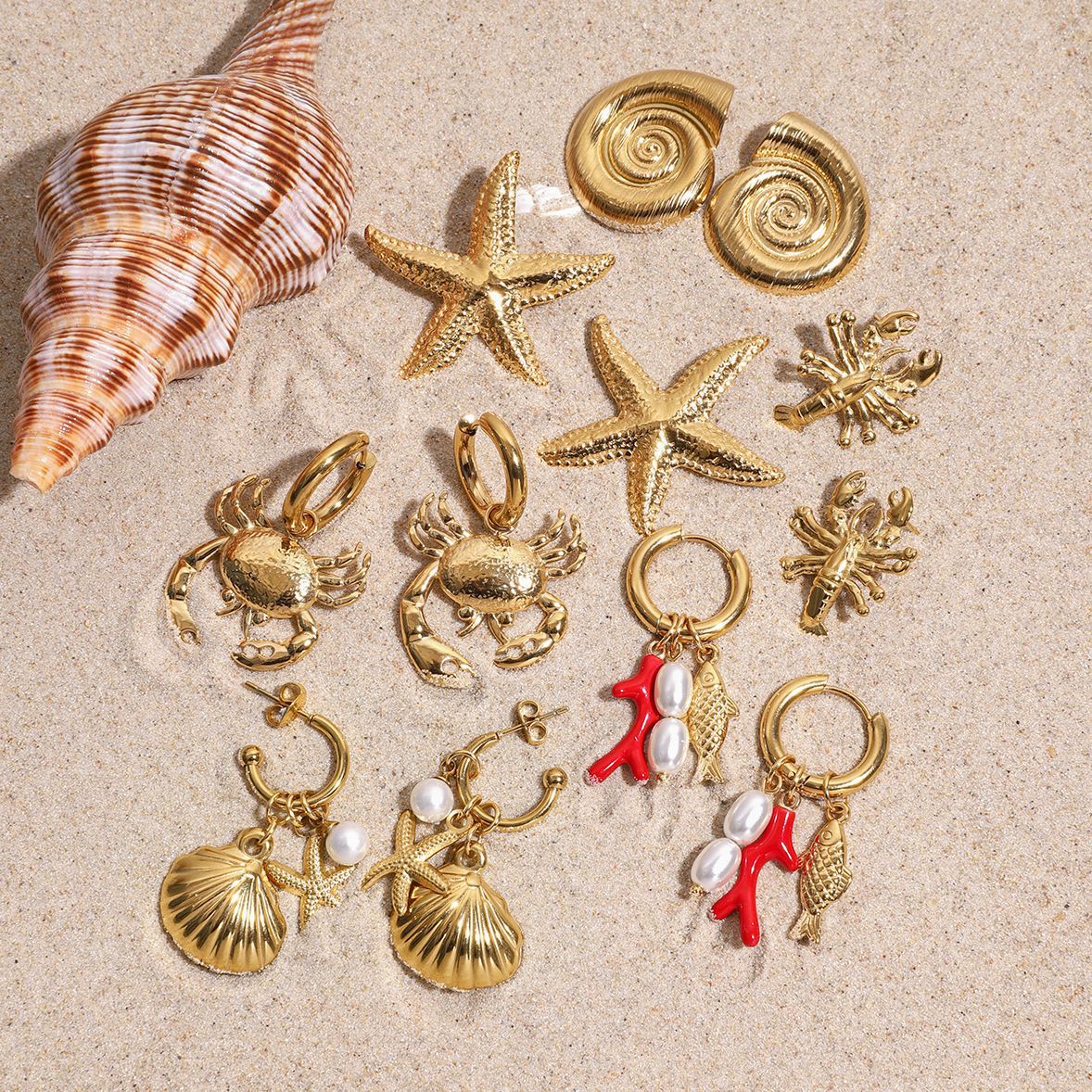 Stainless Steel Beach Vacation Style Stud Earrings