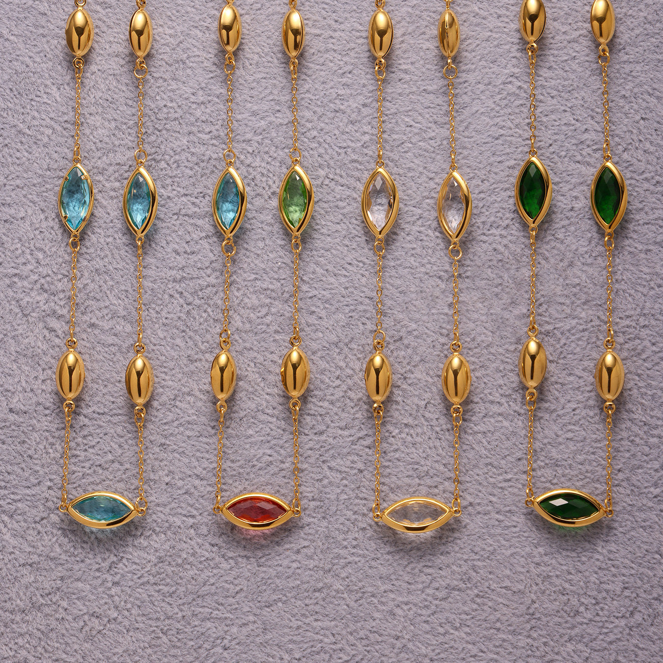 Multi Faceted Translucent Glass Collarbone Necklace