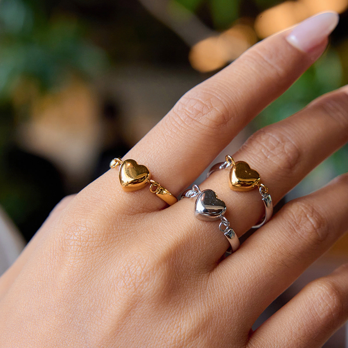 Stainless Steel Polished Heart-shaped Ring