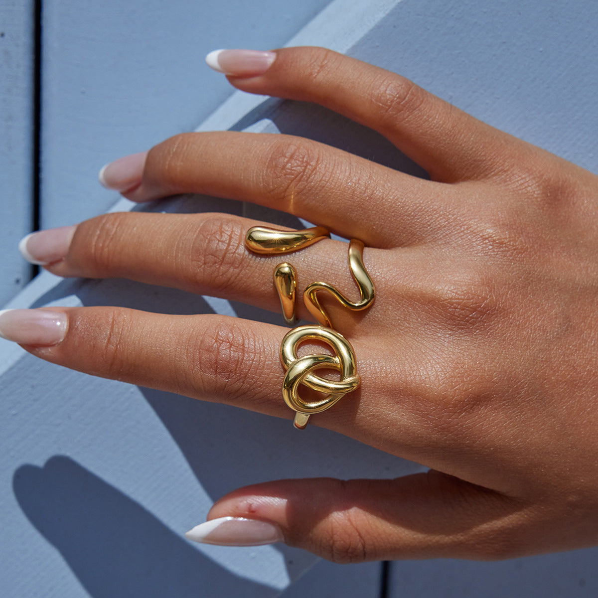Stainless Steel Heart-shaped Line Ring