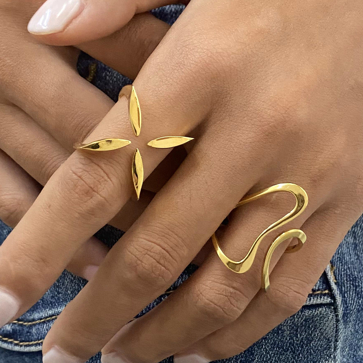 Stainless Steel Design Line Ring