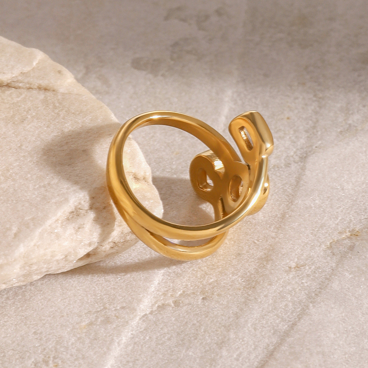 Stainless Steel Heart-shaped White CZ Ring