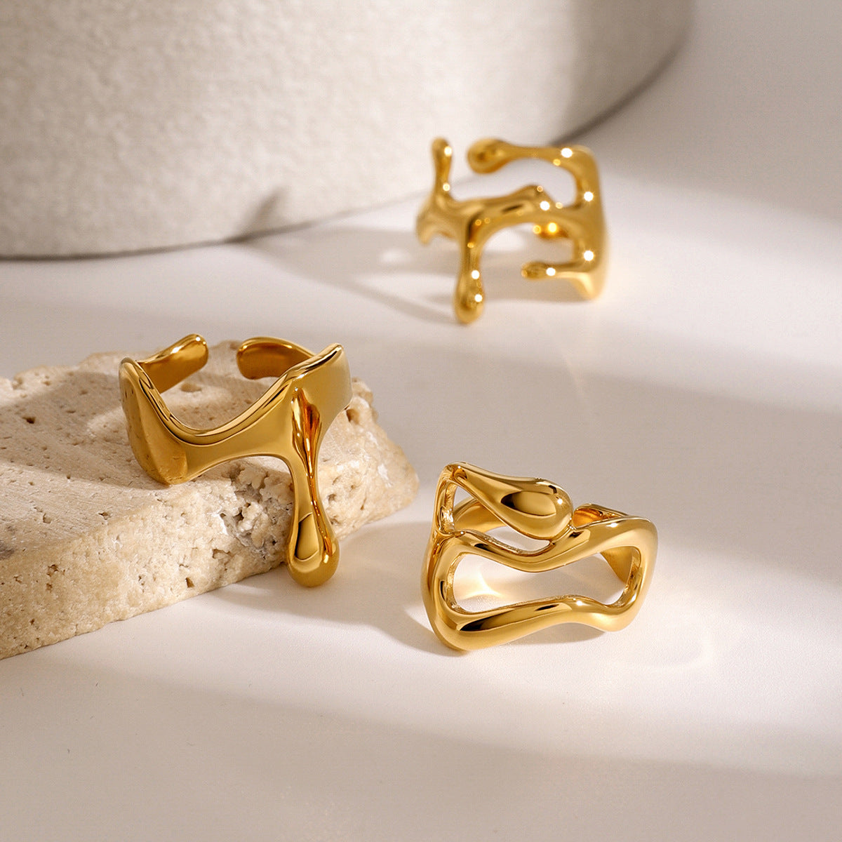 Stainless Steel Irregular Exaggerated Ring
