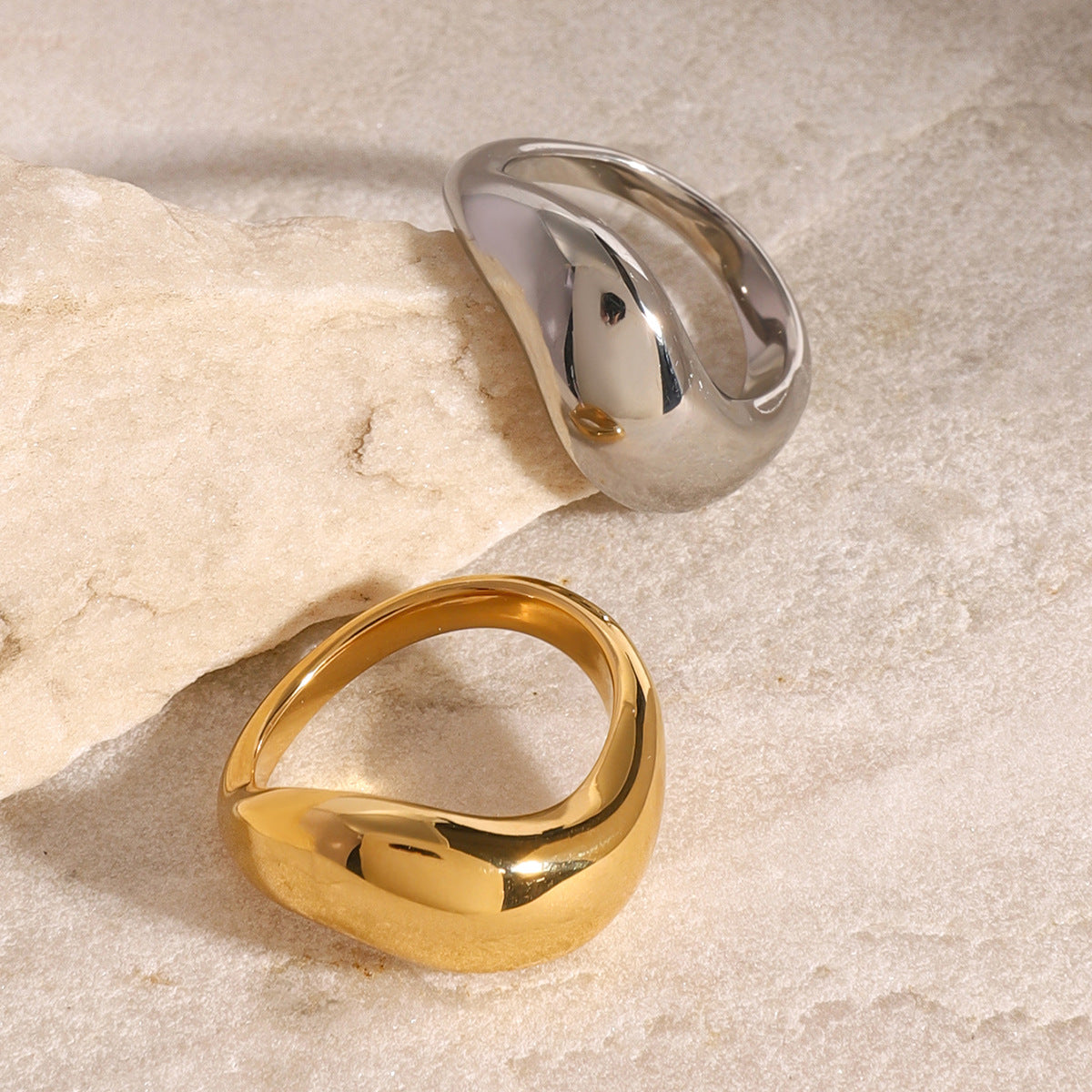 Stainless Steel 18K Gold PVD Exaggerated Ring