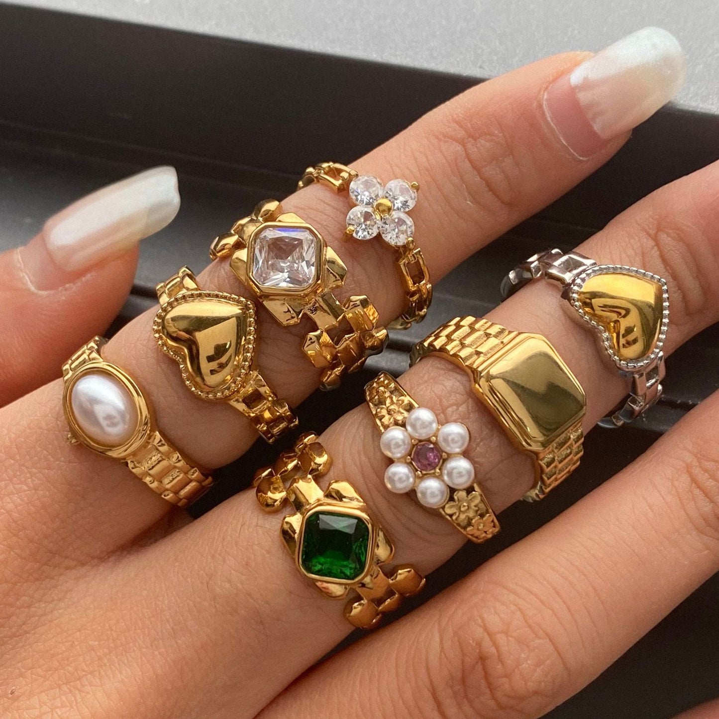 Stainless Steel Band Series Ring Collection