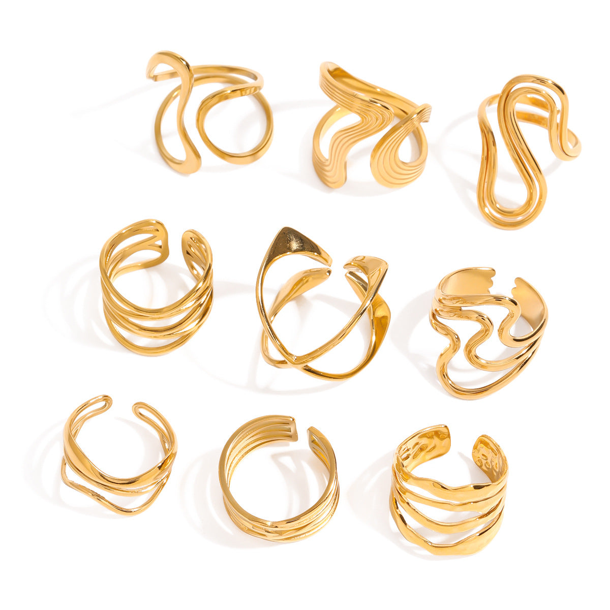Stainless Steel Linear Exaggerated Ring