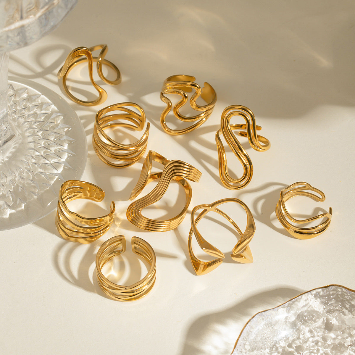 Stainless Steel Linear Exaggerated Ring