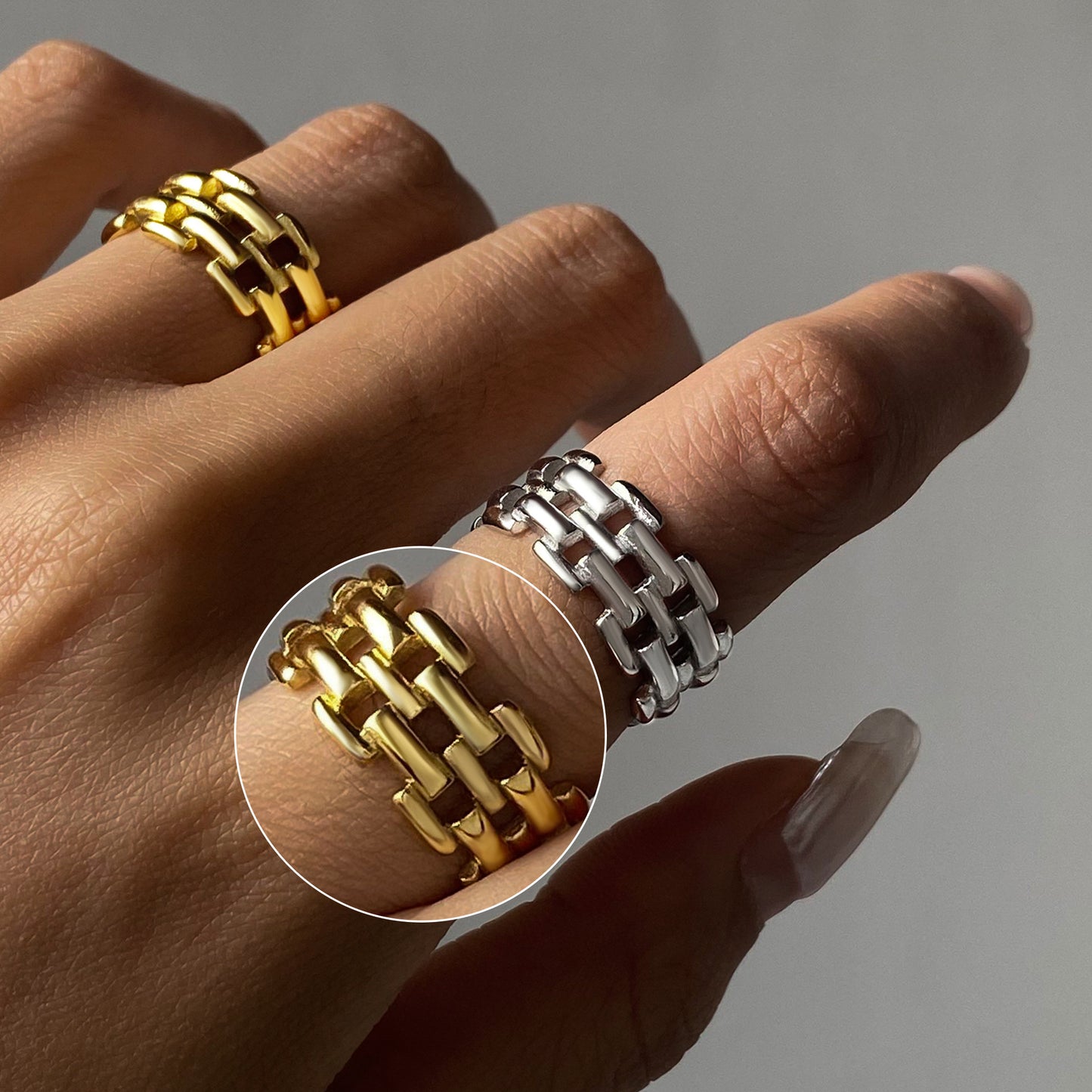 Stainless Steel Watchband Band Ring