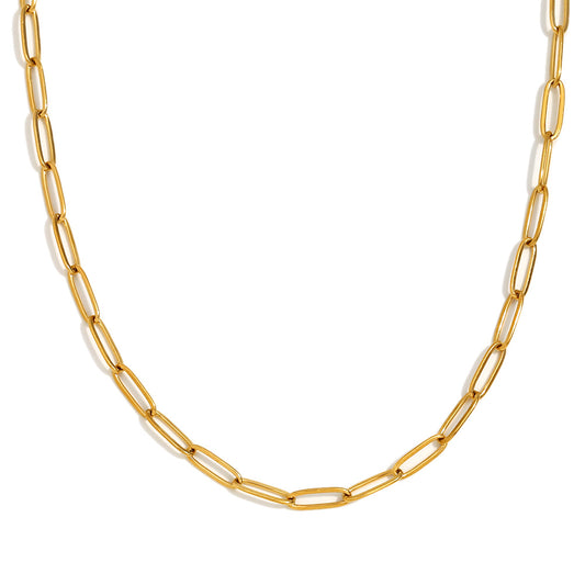Stainless Steel 18K Gold PVD Paperclip Chain Necklace Bracelet Set