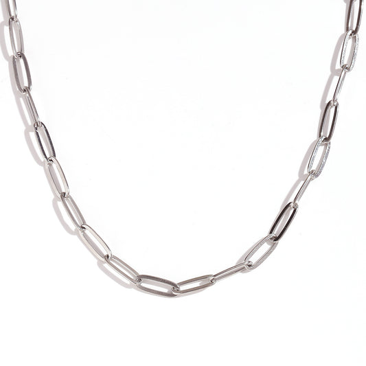 Stainless Steel 18K Gold PVD Paperclip Chain Necklace