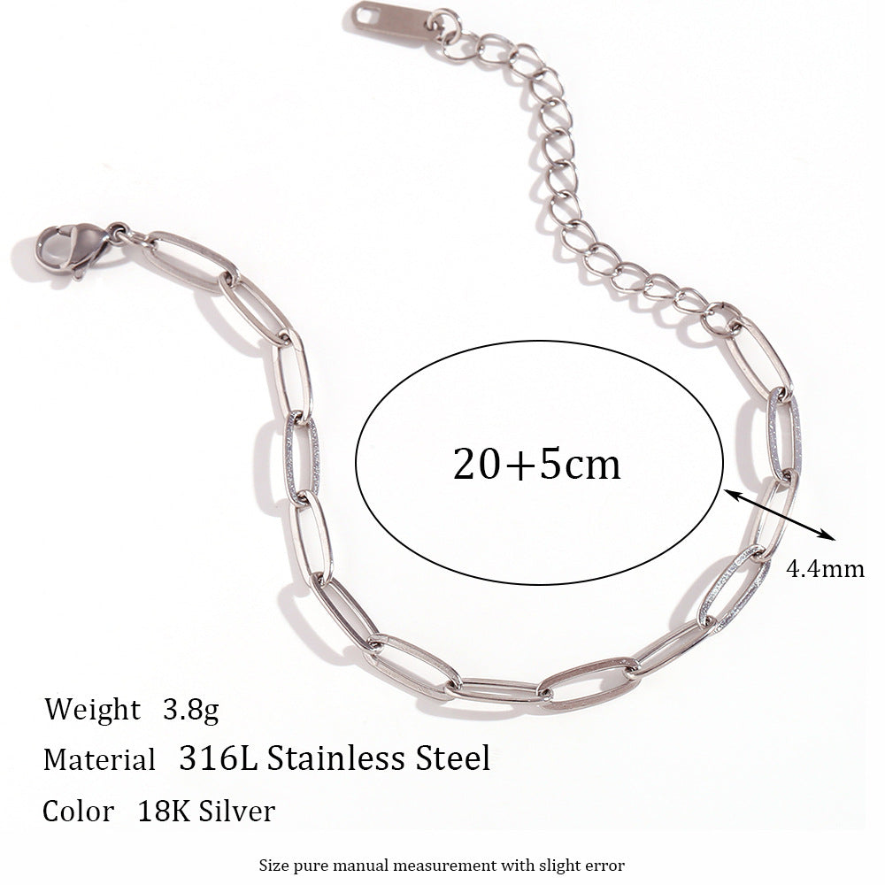 Stainless Steel 18K Gold PVD Paperclip Chain Necklace