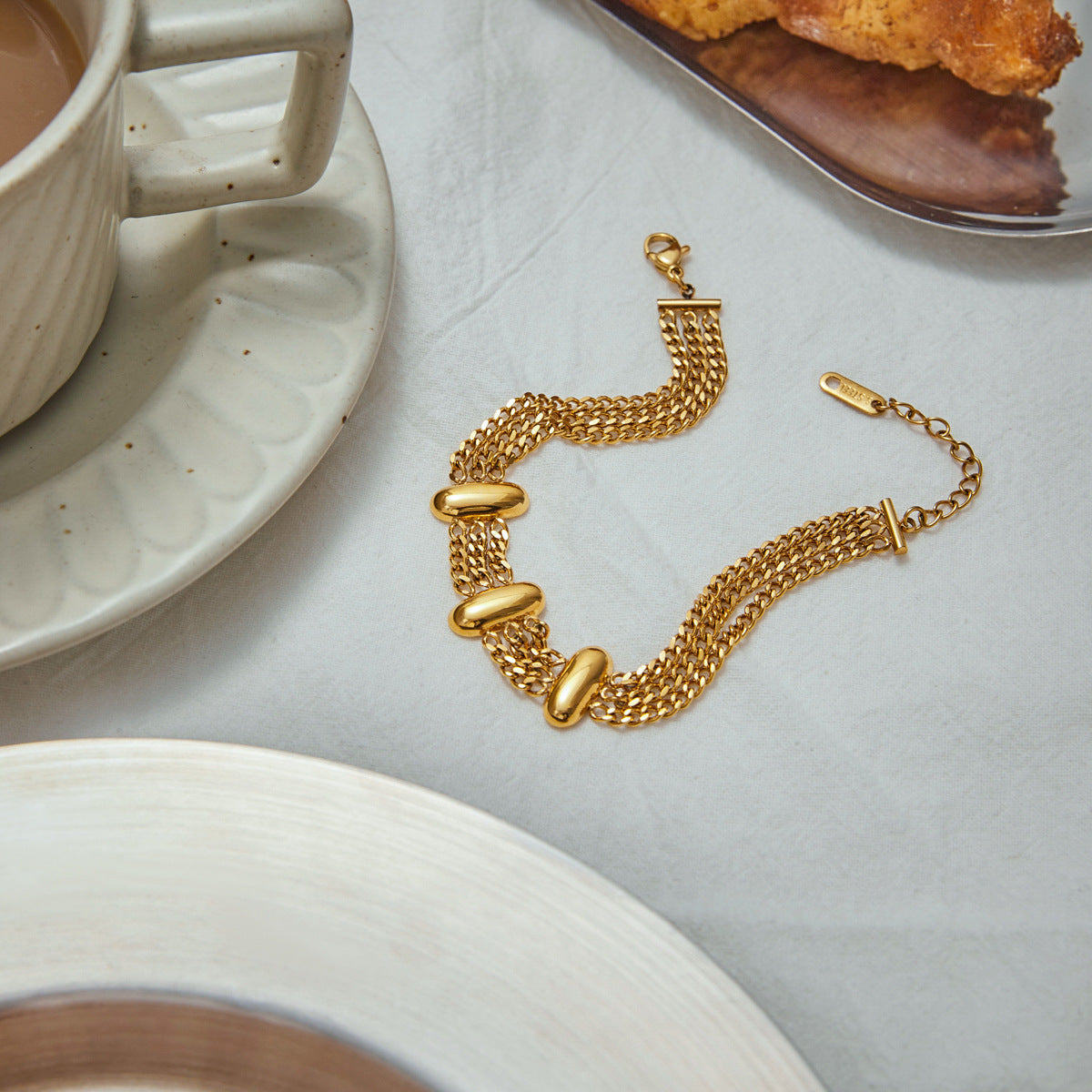 18K Gold PVD Stainless Steel Cuban Chain Bracelet