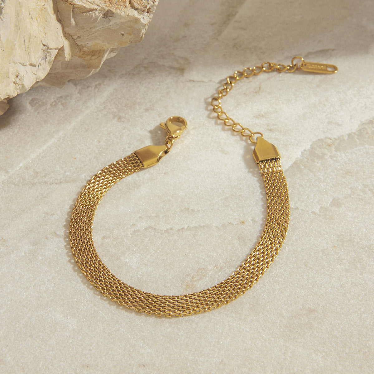 Stainless Steel Wide Face Women's Chain Bracelet