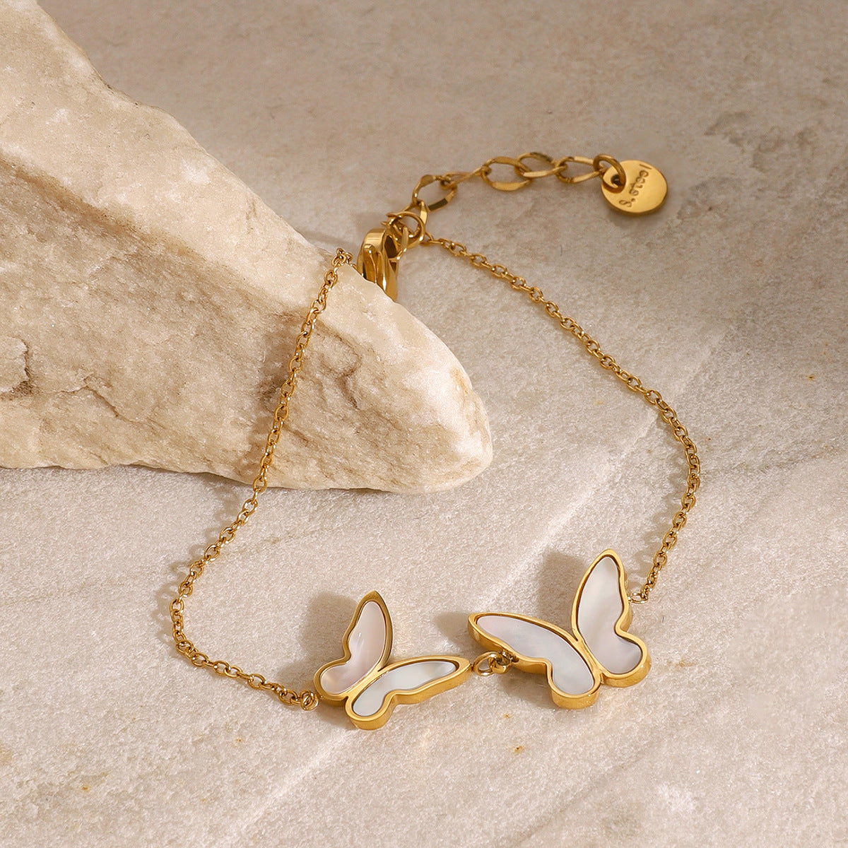 Stainless Steel Shell Butterfly Bracelet