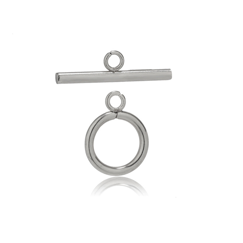 18K Gold PVD Stainless Steel Small Circle Toggle Clasp - 5 Pack