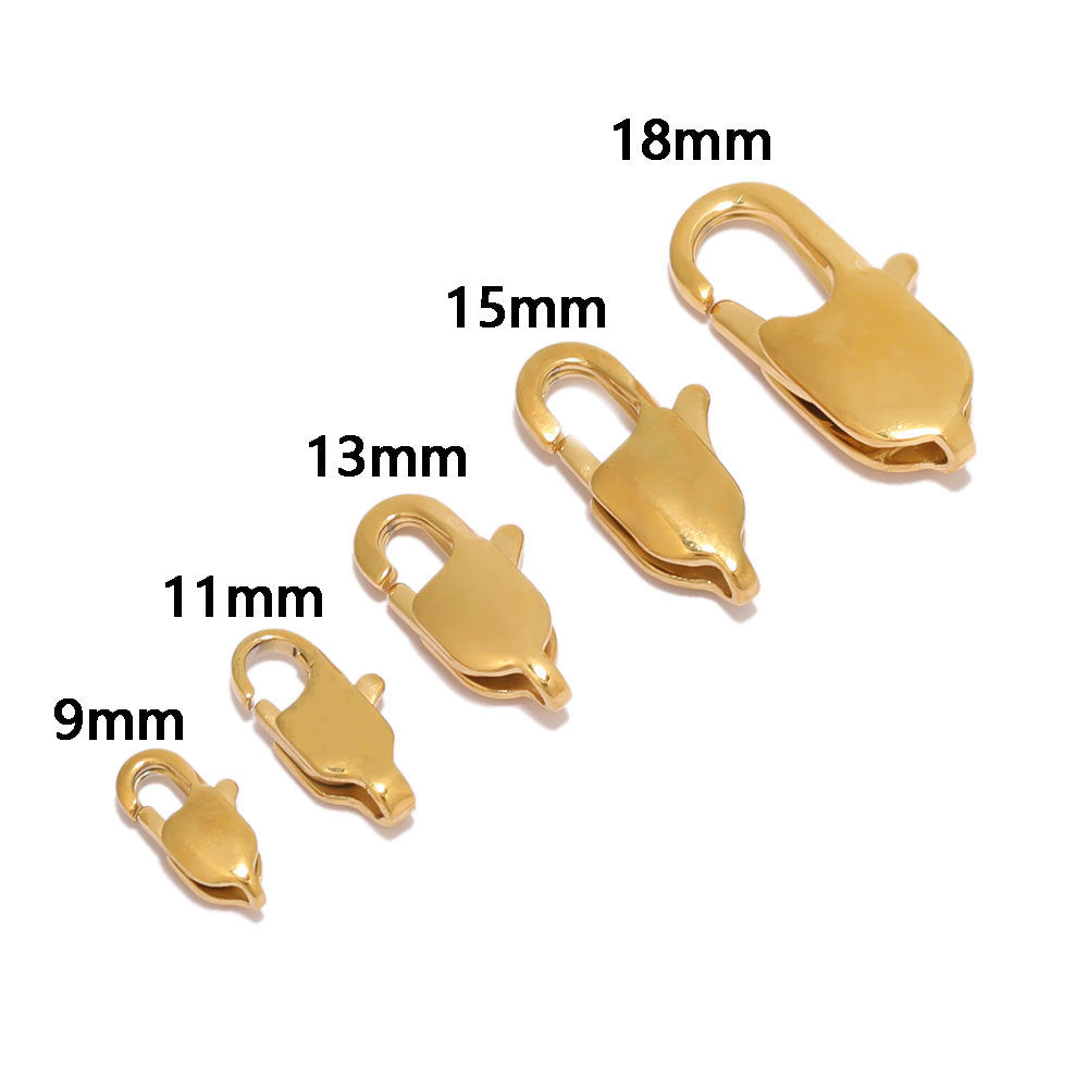 Stainless Steel 18K Gold PVD Lobster Clasp - 10 Pack