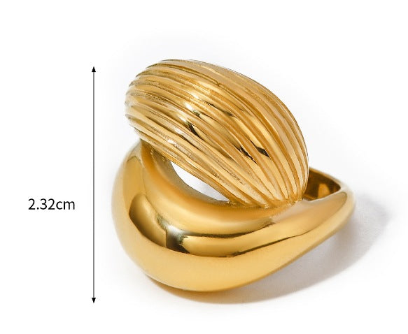 Stainless Bowknot Cubic Zirconia Geometric Ring