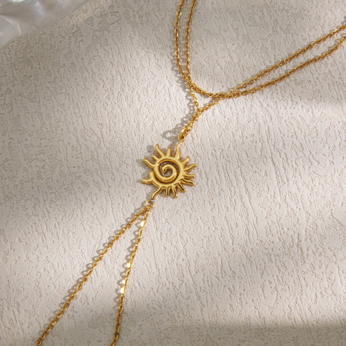 Stainless Steel Sun Hand Chain Bracelet