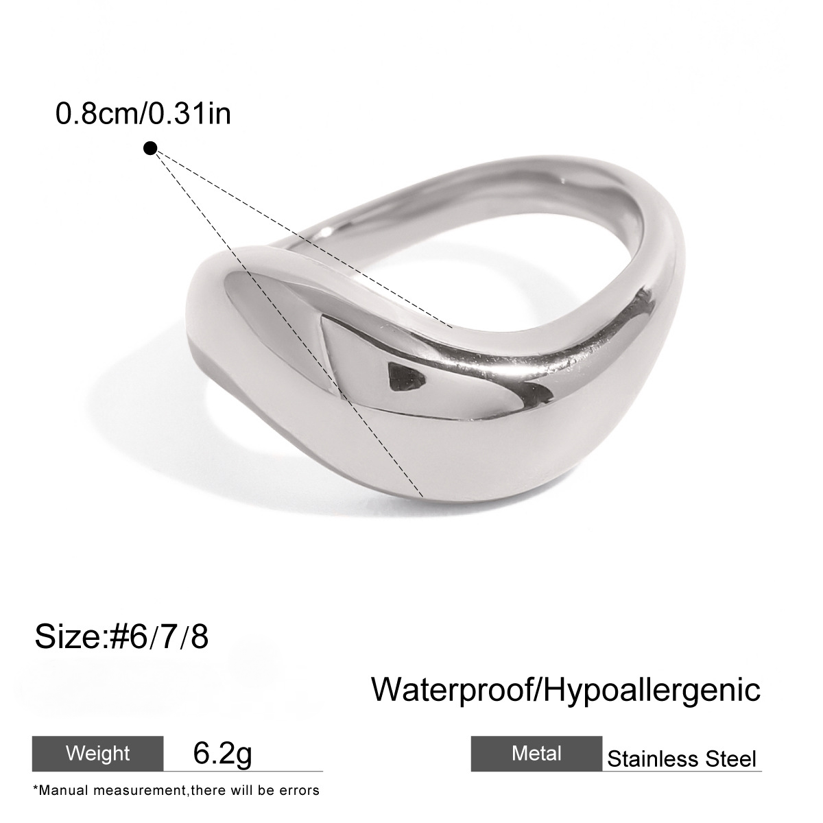 Stainless Steel 18K Gold PVD Exaggerated Ring
