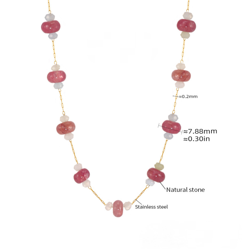 Stainless Steel Natural Stone Beaded Necklace