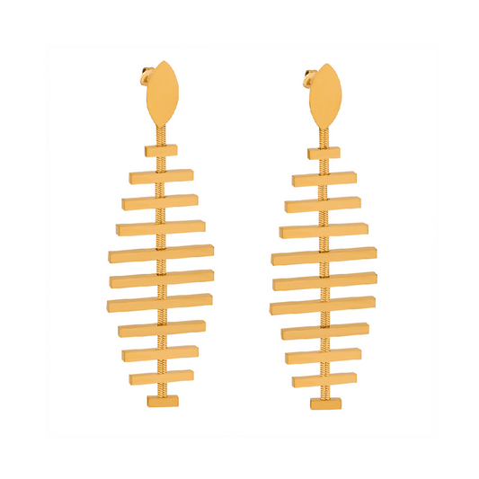 Herringbone Stainless Steel Drop Earrings