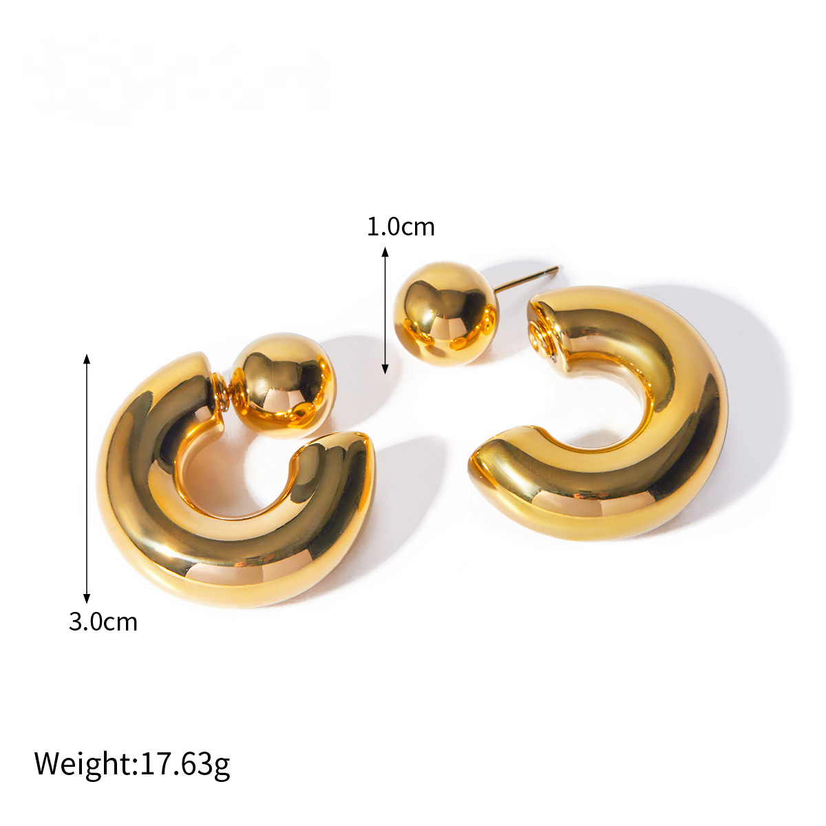 Wear C-shaped Earrings Before and After Stainless Steel