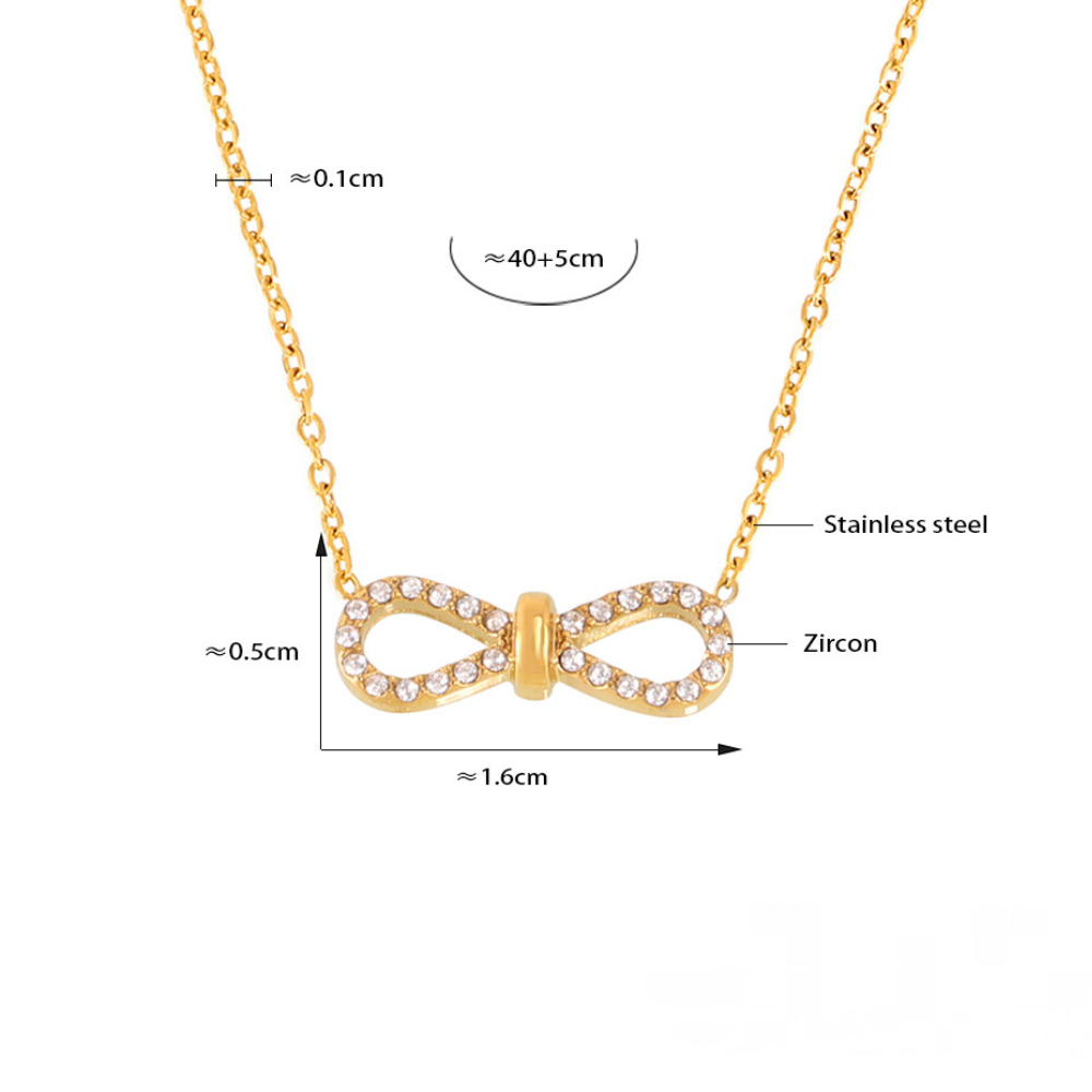 Figure 8 Pendant Inlay Cubic Zirconia Necklace Bracelet Jewelry Suit