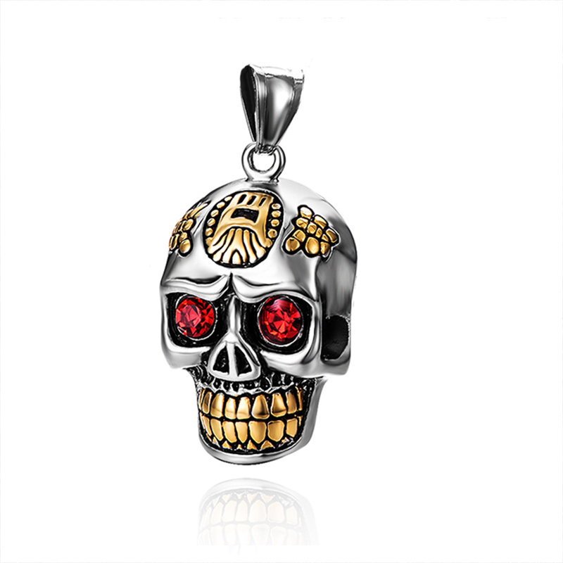 Collier pendentif créatif en acier inoxydable avec tête de mort