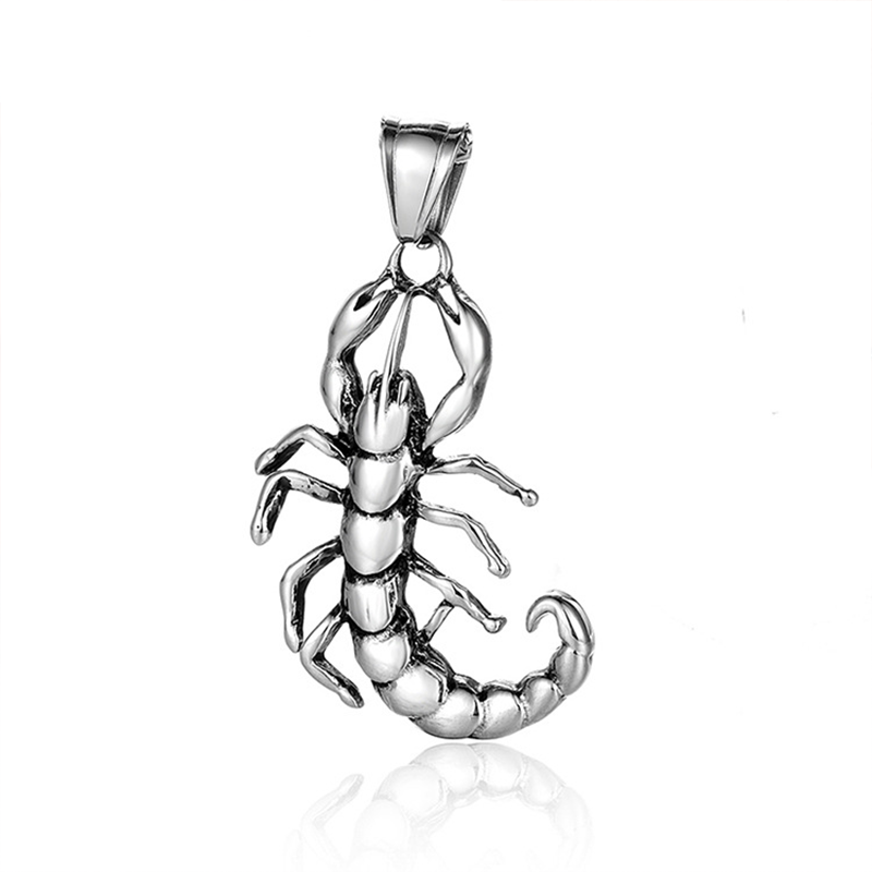 Collier pendentif scorpion en acier inoxydable