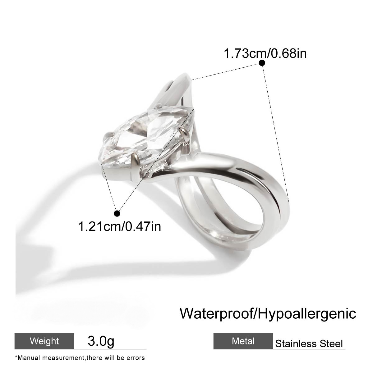Stainless Steel Cubic Zirconia Ring Combination